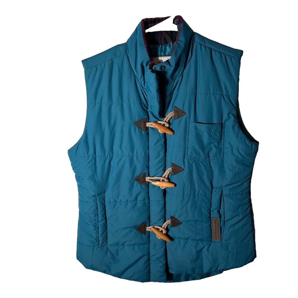 Legendary Whitetails Puffer Vest Women's Medium Blue Loop Sleeveless Jacket